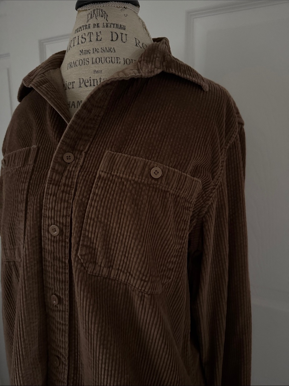 American Eagle Outfitters women’s Brown Corduroy Button-Down long sleeve Shirt